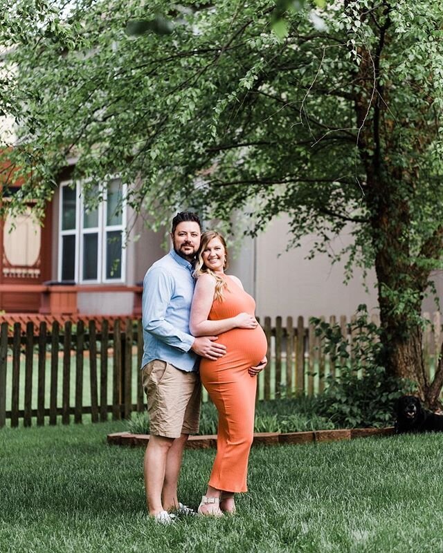 Self timer maternity photos tonight in our backyard. 33 weeks and 1 day today. Can&rsquo;t wait to meet this sweet boy in less than 7 weeks!